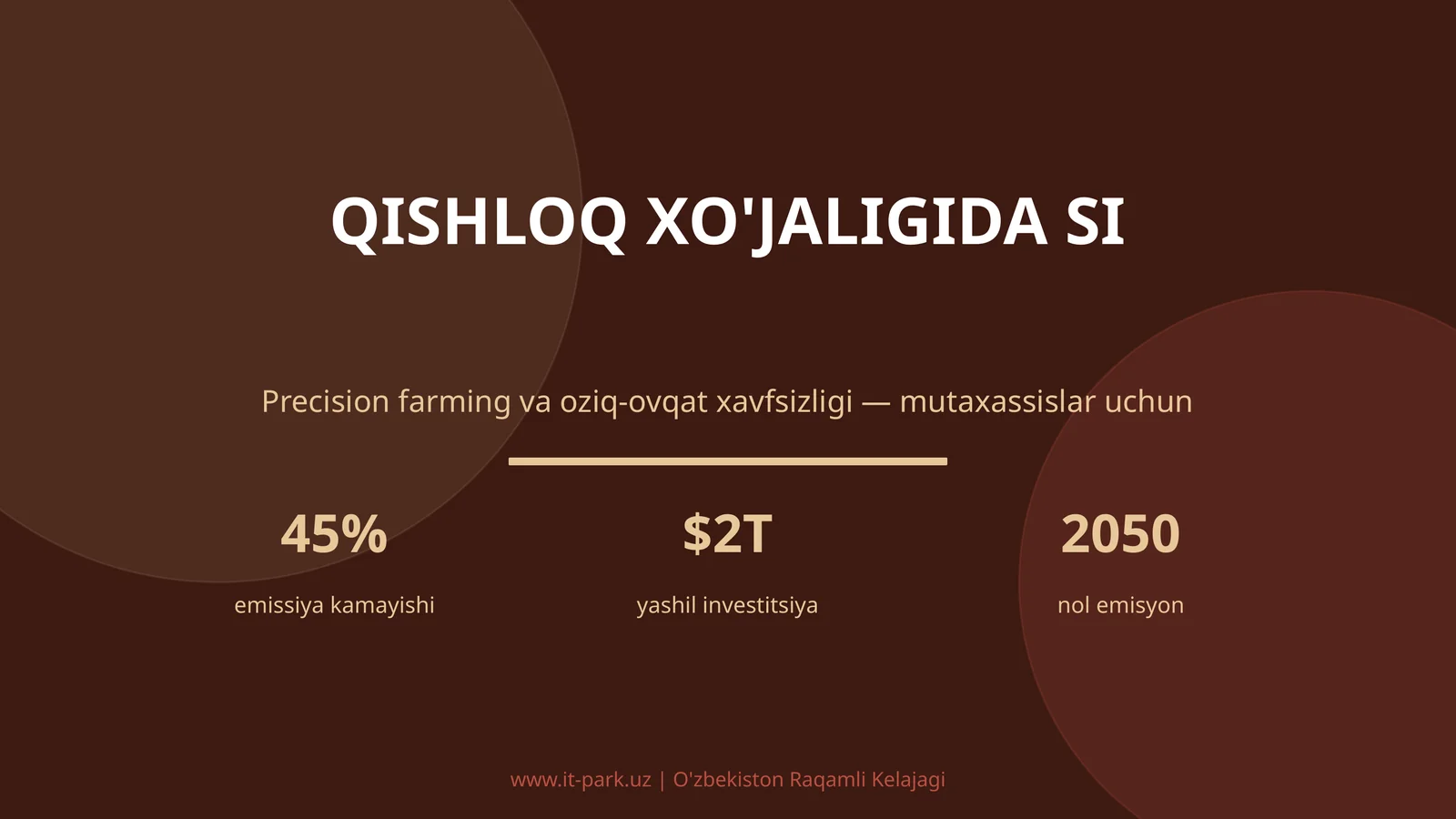 Qishloq xo'jaligida SI