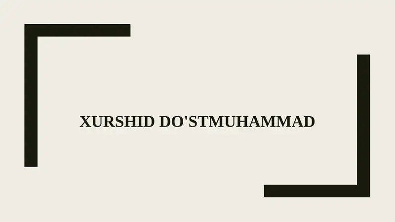 Xurshid Do'stmuhammad
