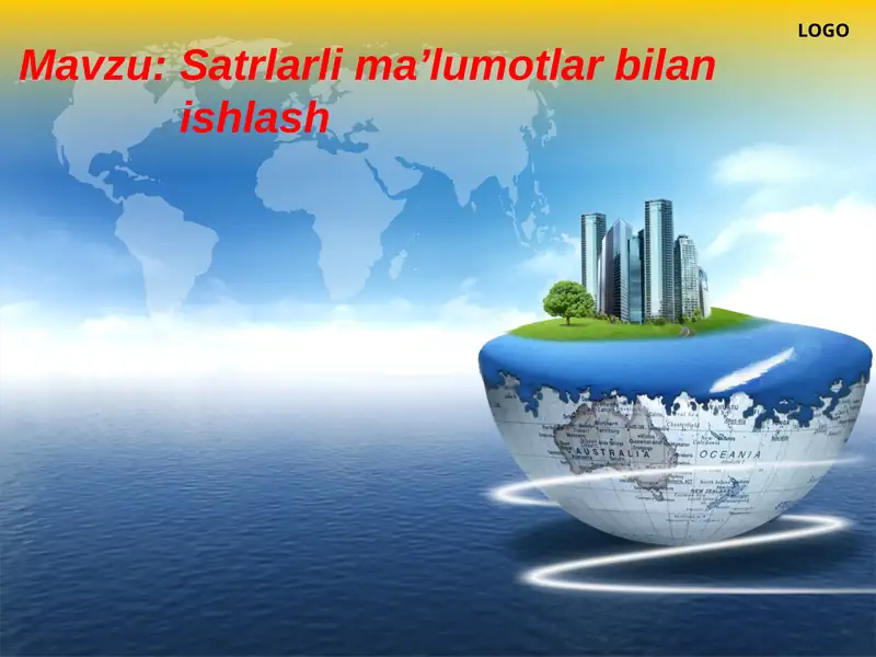 Satrlarlima’lumotlarbilanishlash
