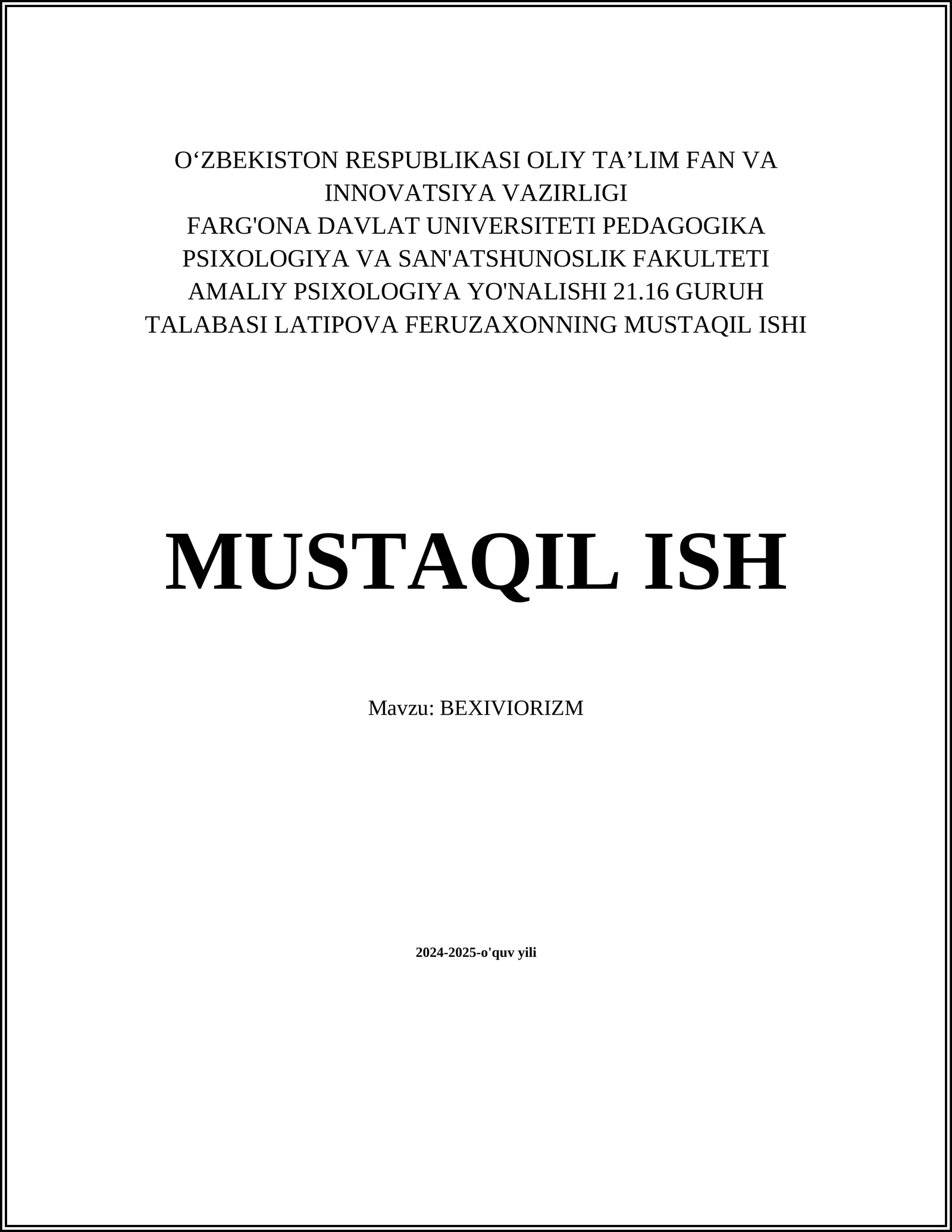 Behaviorizmning kelib chiqishi