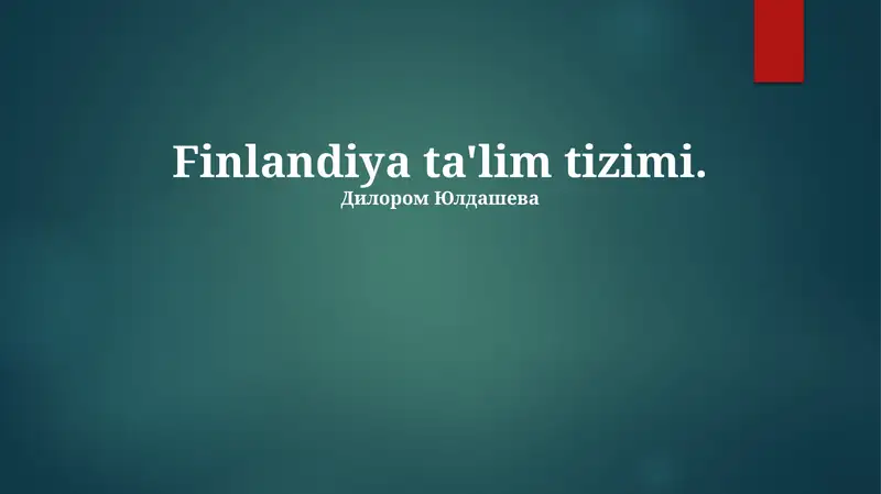 Finlyandiyaning kasb-hunar ta'limi tizimi
