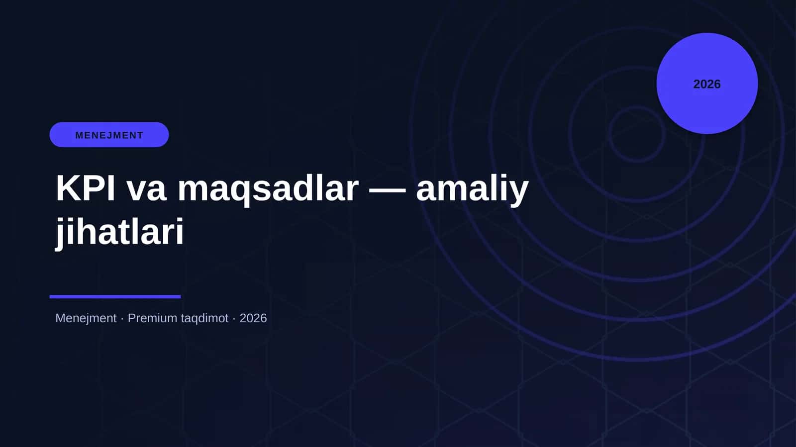 KPI va maqsadlar — amaliy jihatlari