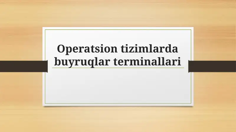 Windows buyruqlar satri