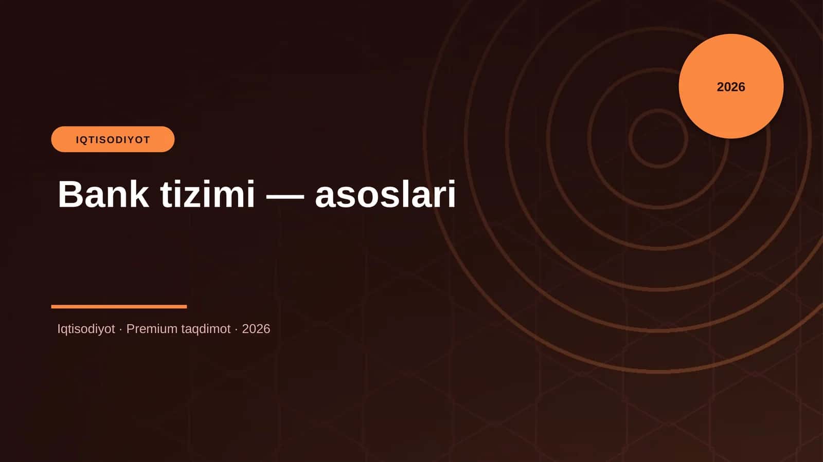 Bank tizimi — asoslari