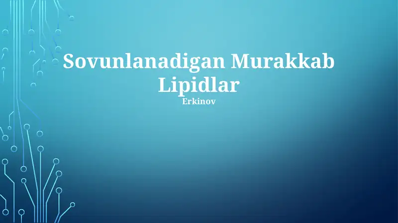Sovunlanadigan Murakkab Lipidlar