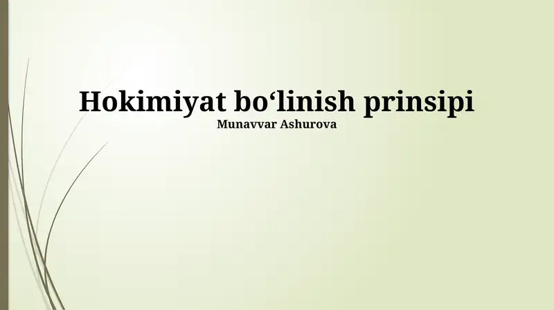 Hokimiyat boʻlinish prinsipi