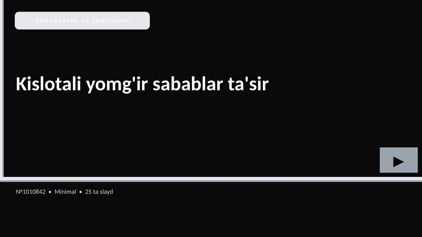 GEOGRAFIYA VA EKOLOGIYA