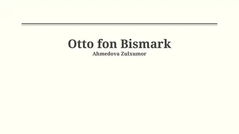 Otto fon Bismark