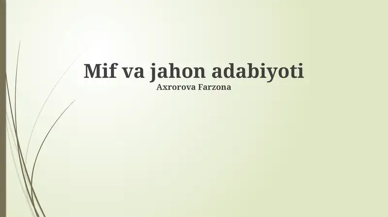 Mif va jahon adabiyoti