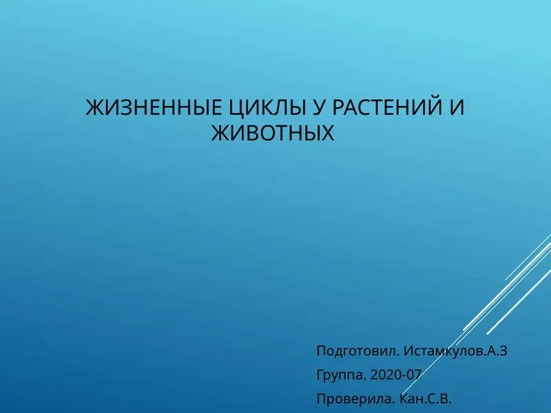 Жизненные циклы у растений и животных