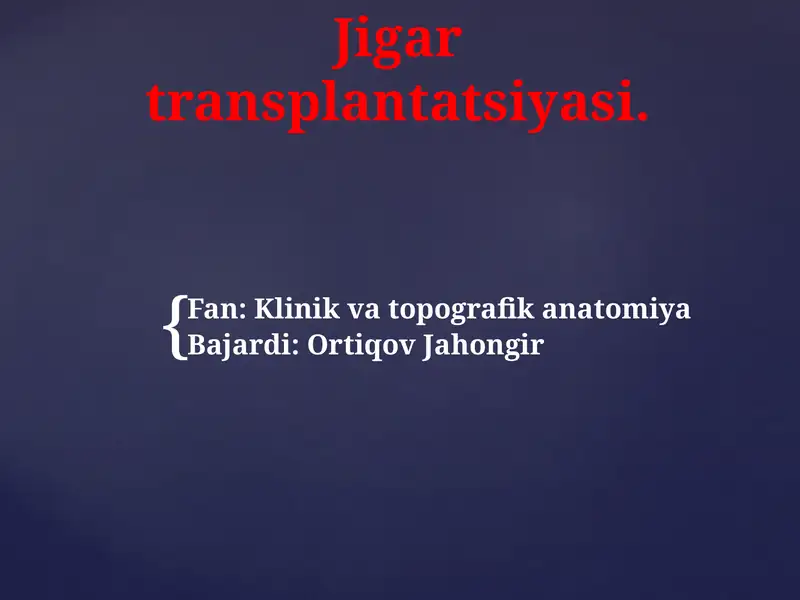 Jigar transplantatsiyasi