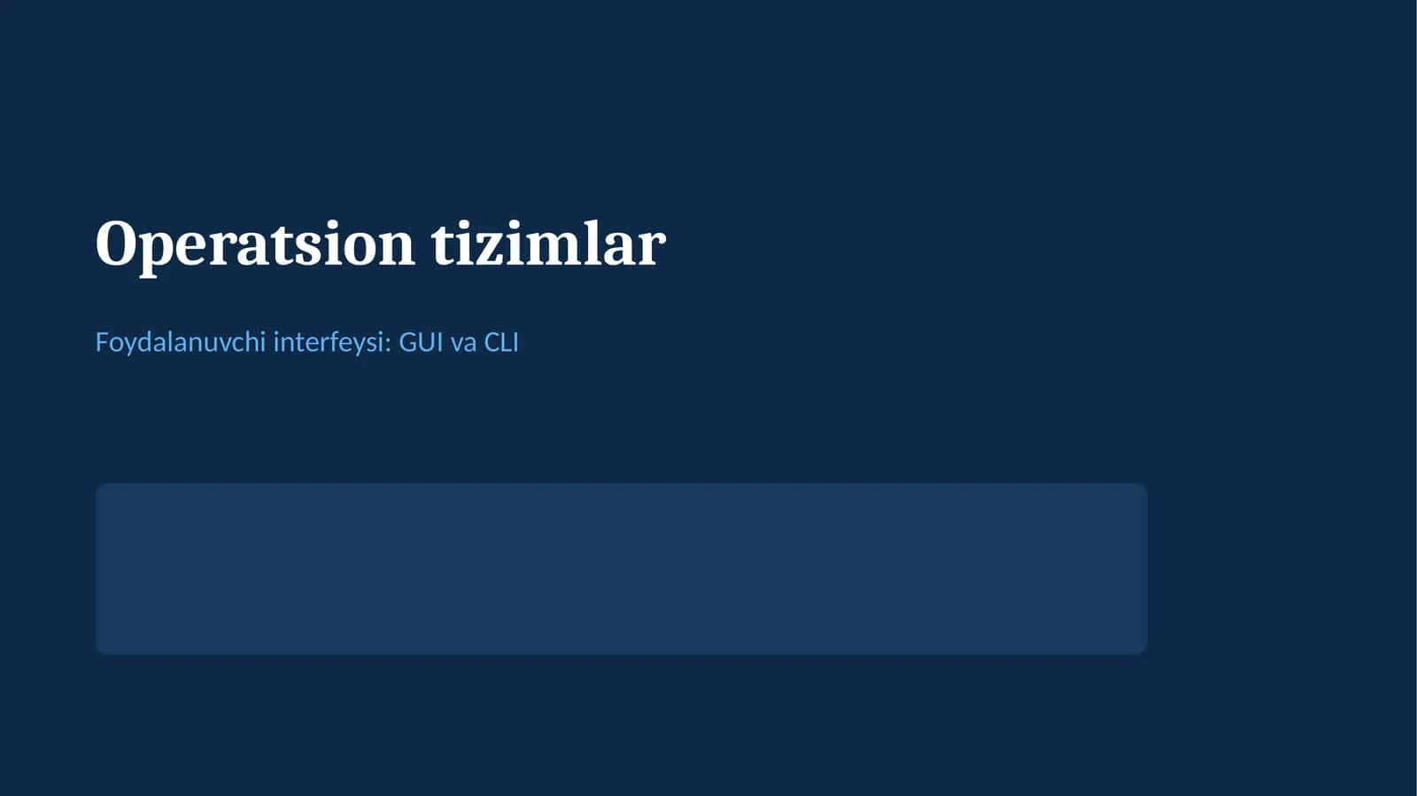 Operatsion tizimlar