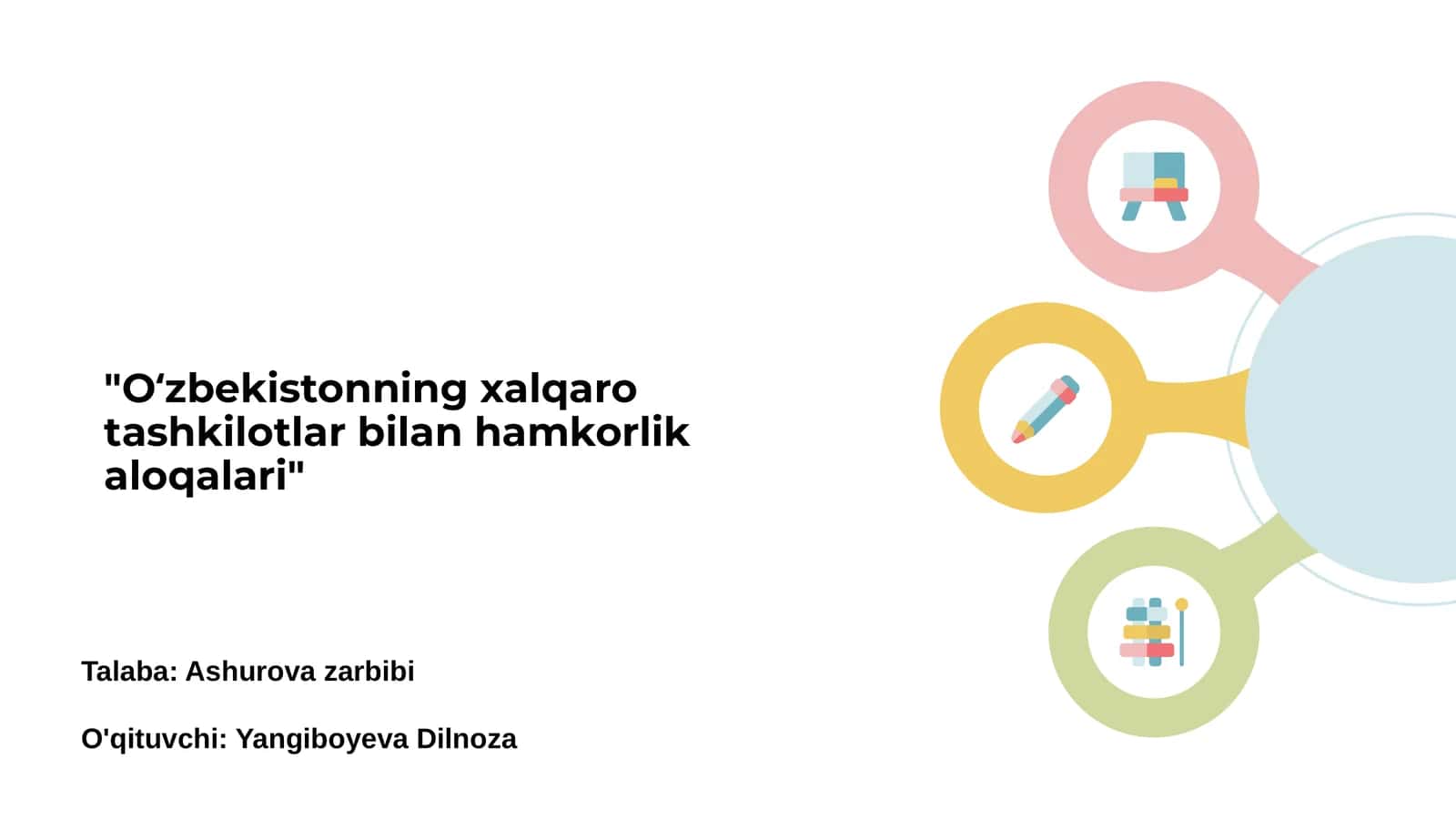 O‘zbekistonning xalqaro tashkilotlar bilan hamkorlik asoslari