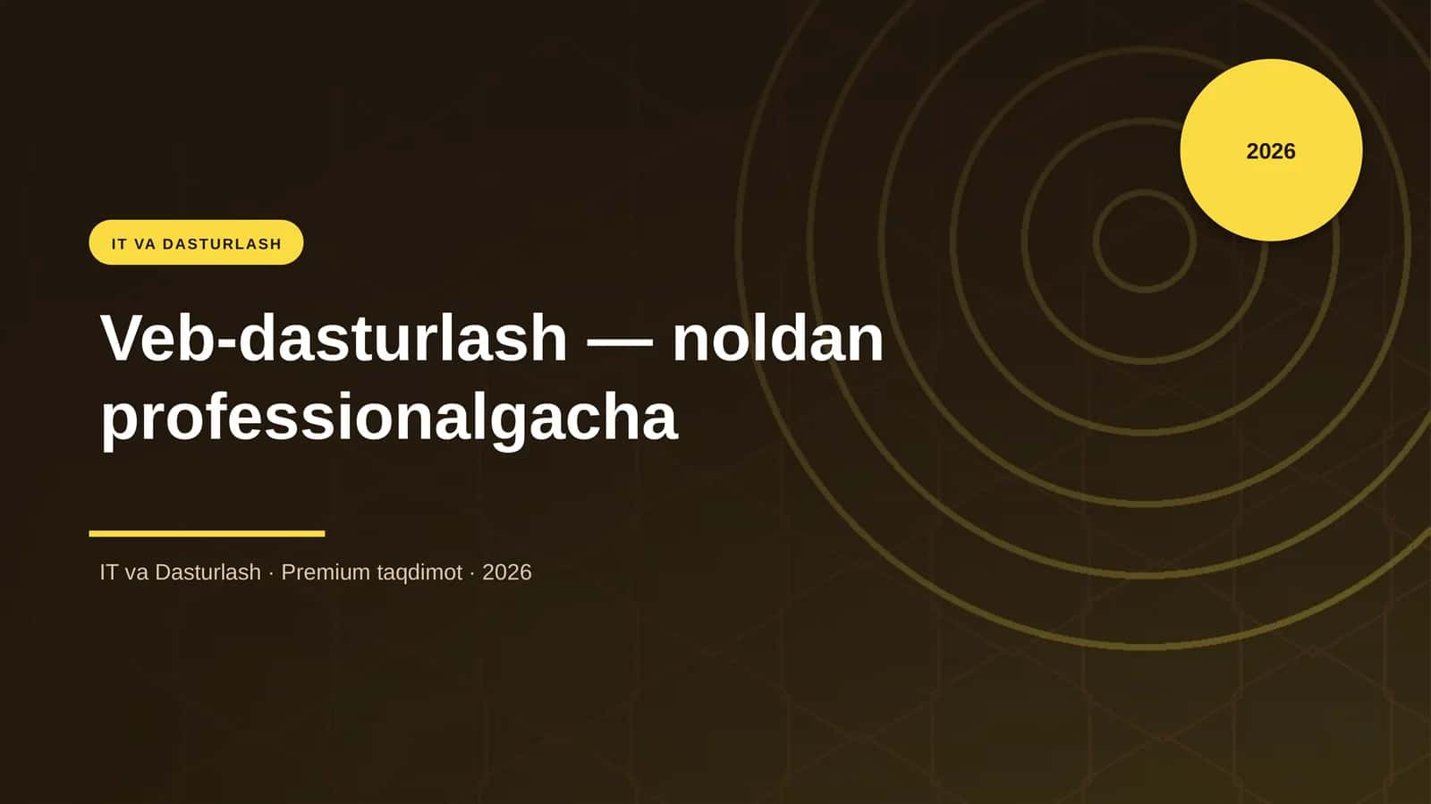 Veb-dasturlash — noldan professionalgacha
