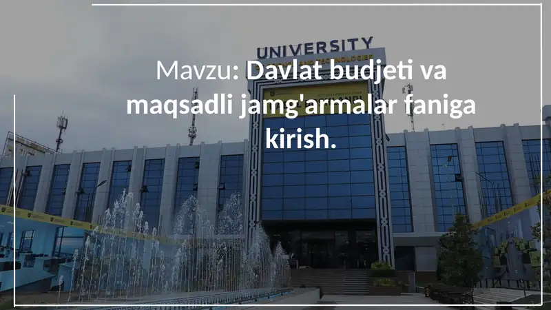 Davlat budjeti va maqsadli jamg'armalar