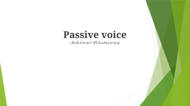 Passive voice