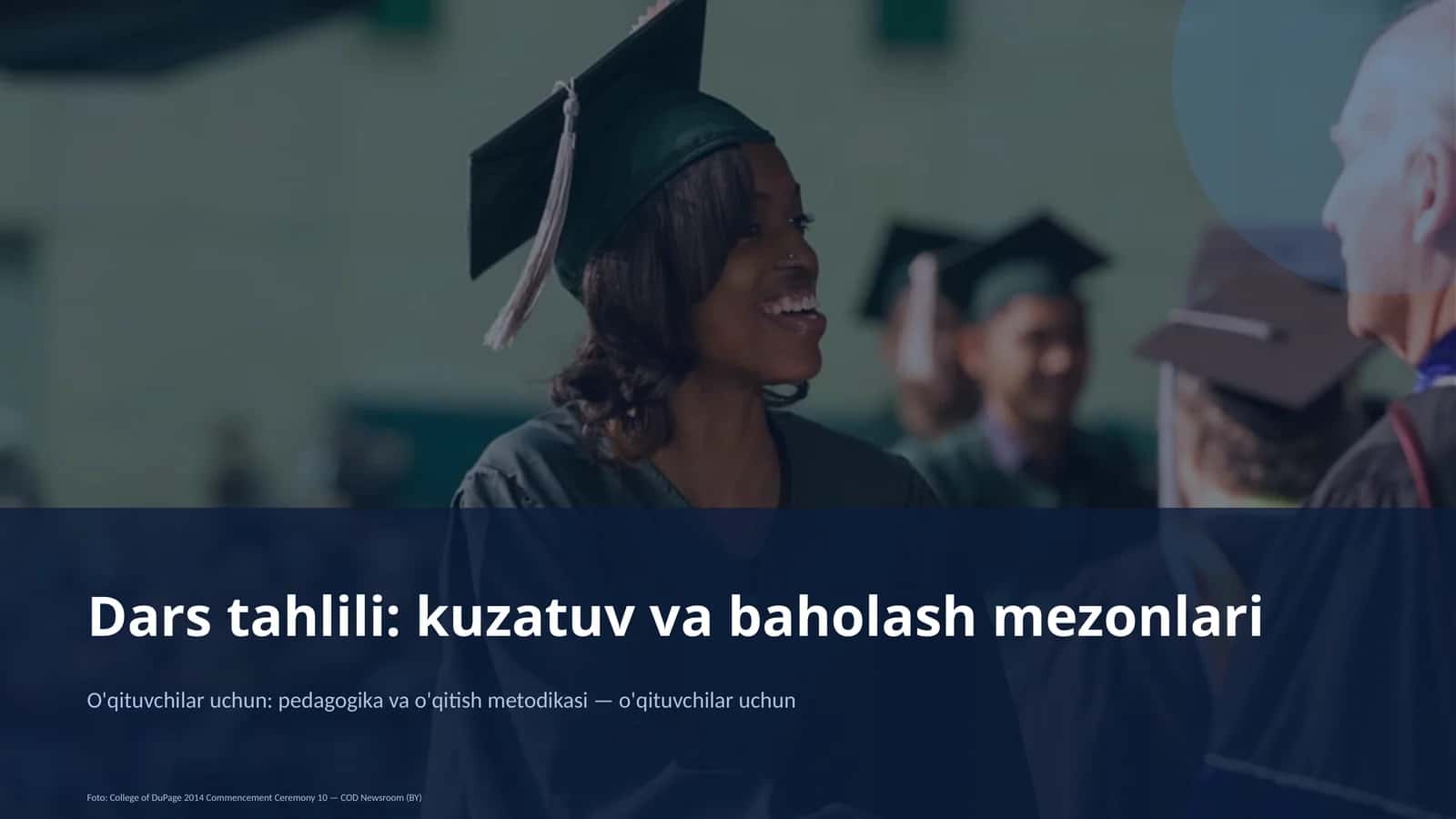 Dars tahlili: kuzatuv va baholash mezonlari