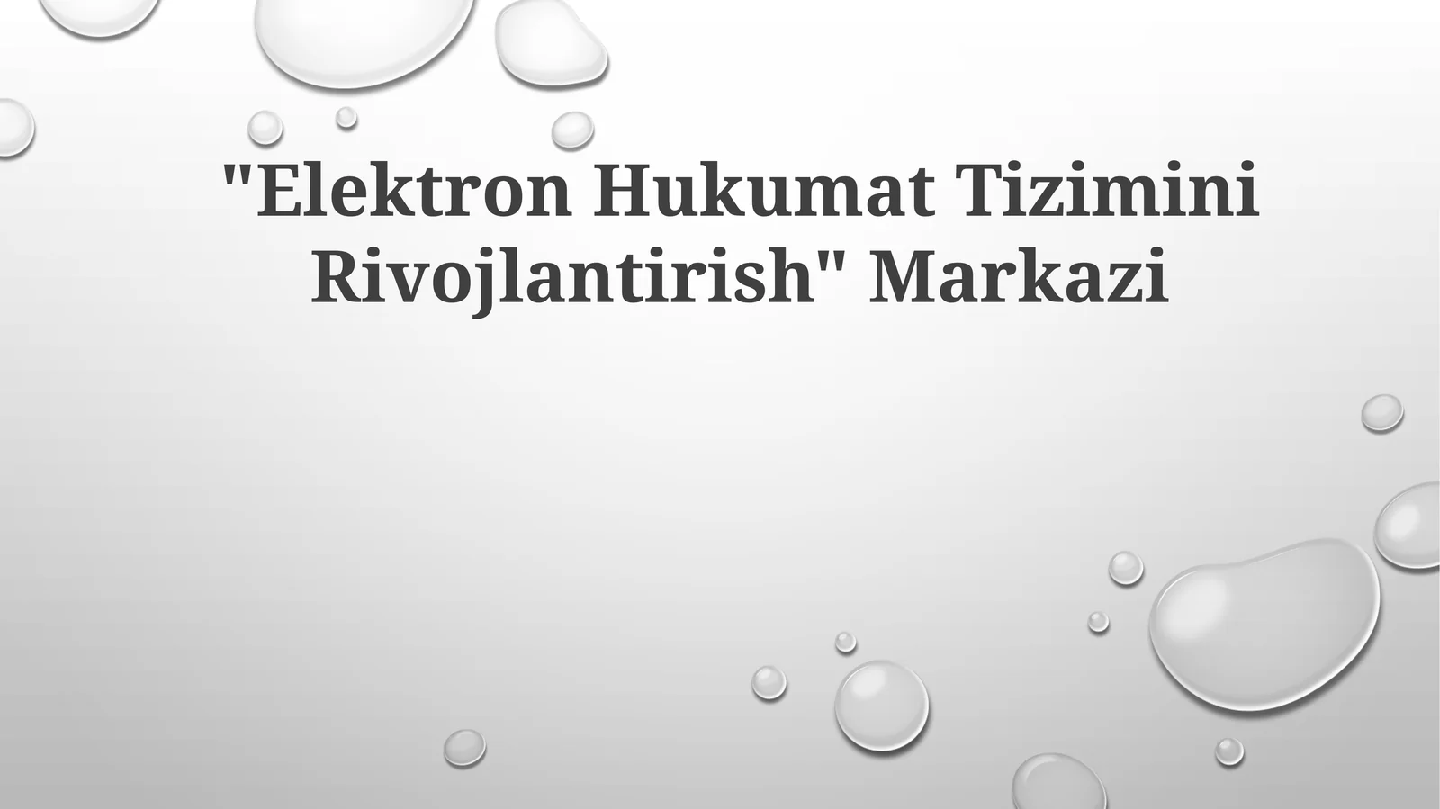 Elektron Hukumat Tizimini Rivojlantirish