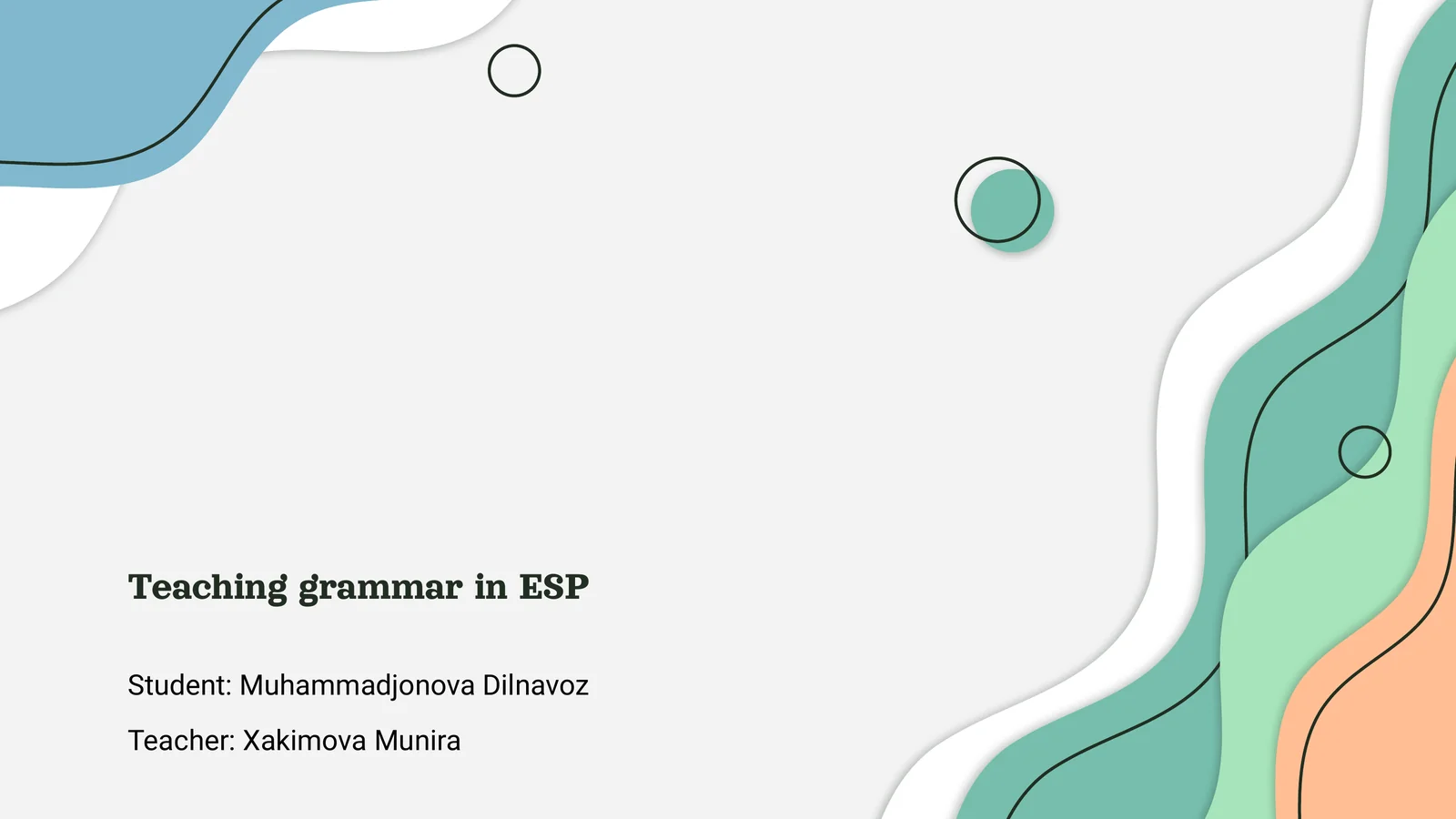 Teaching grammar in ESP