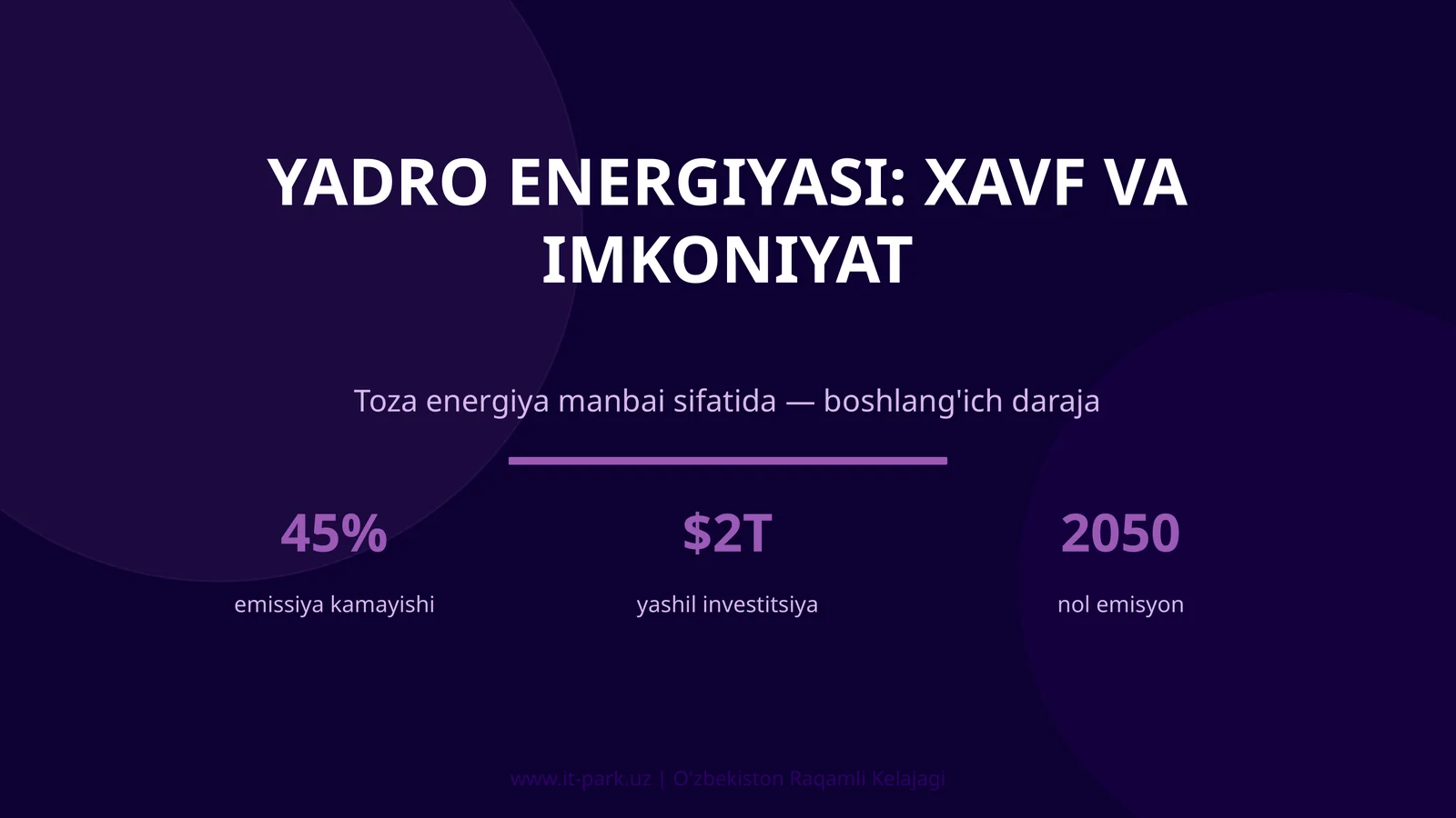 Yadro energiyasi: xavf va imkoniyat