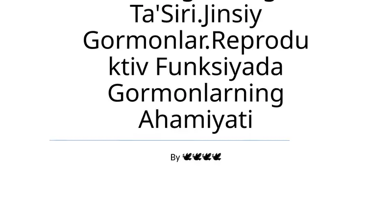 Ichki Sekretsiya Bezlari Fiziologiyasi