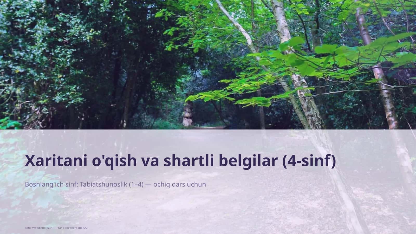Xaritani o'qish va shartli belgilar (4-sinf)
