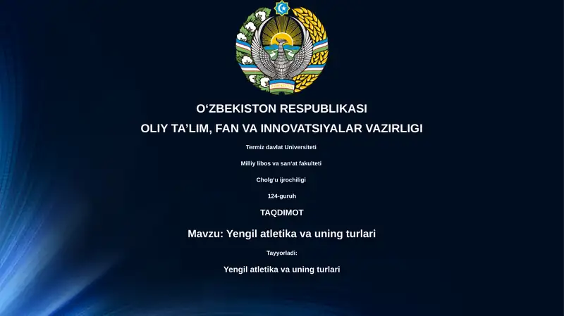 Yengil atletika va uning turlari