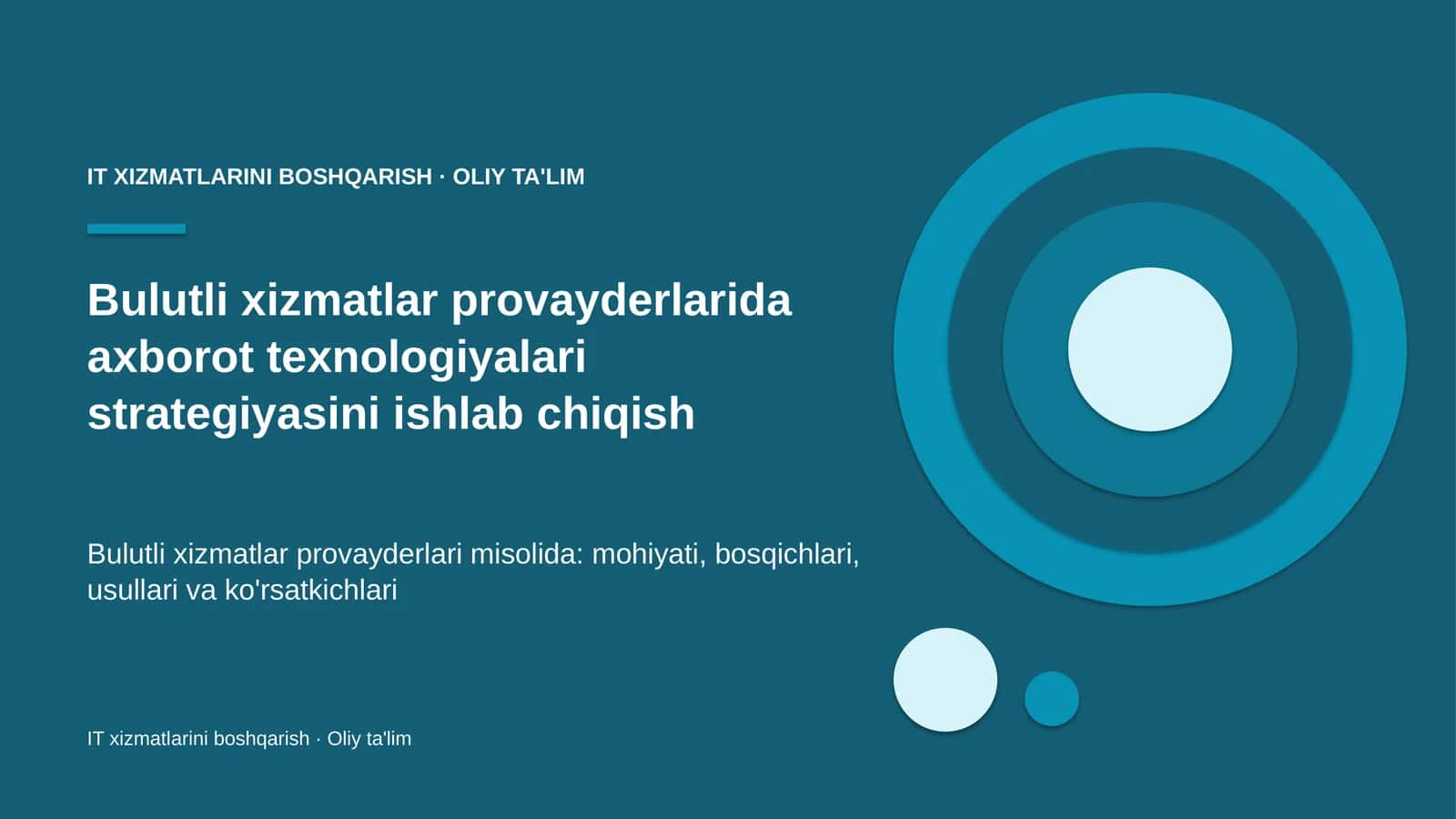 bulutli xizmatlar provayderlarida axborot texnologiyalari strategiyasini ishlab chiqish 1043