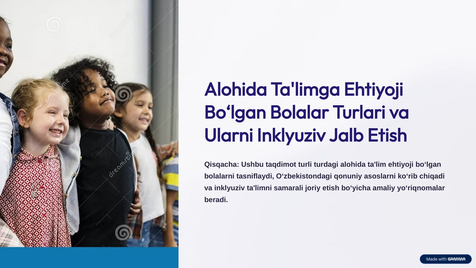 Alohida Ta'limga Ehtiyoji Bo‘lgan Bolalar Turlari va Ularni Inklyuziv Jalb Etish