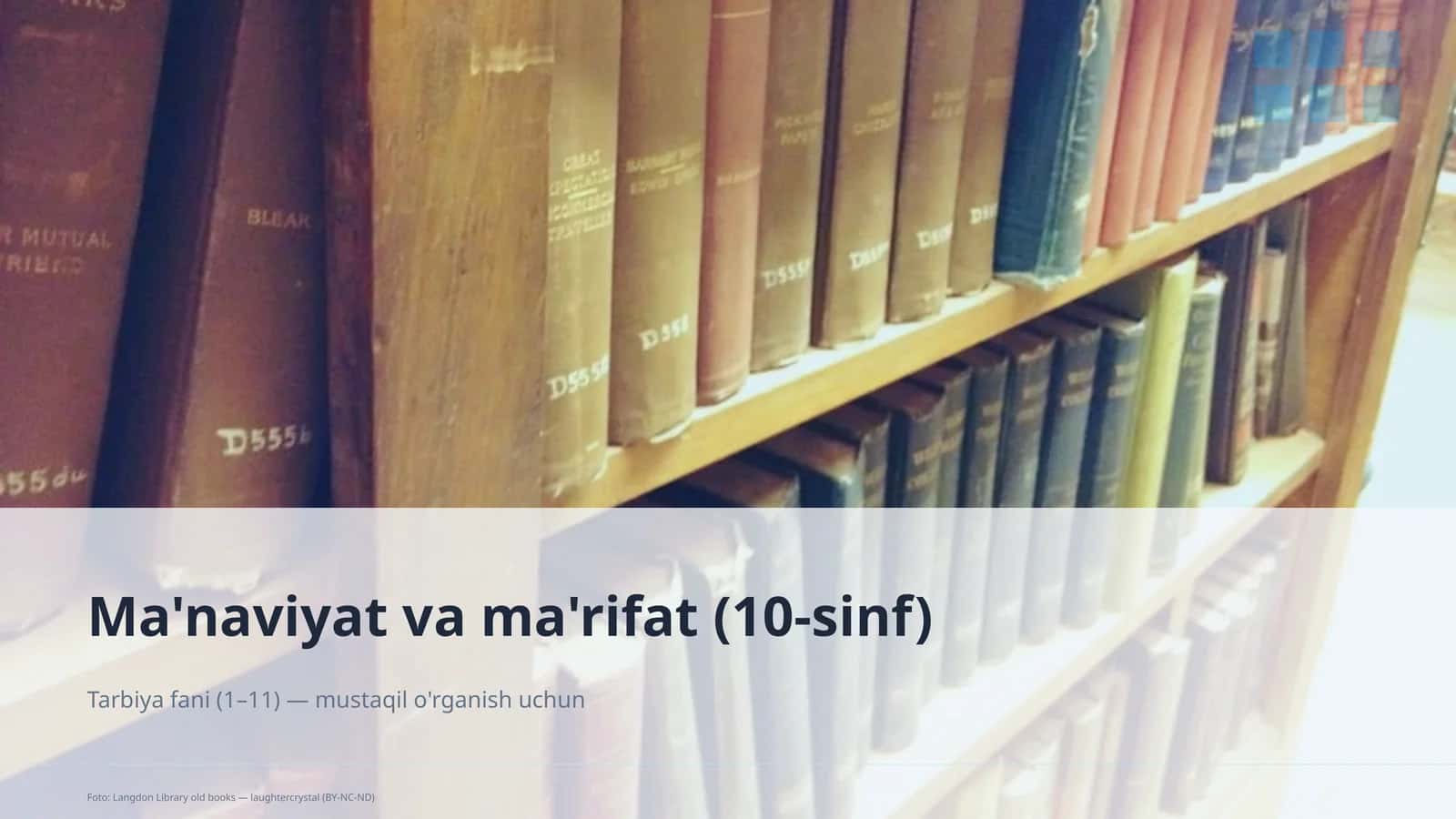 Ma'naviyat va ma'rifat (10-sinf)
