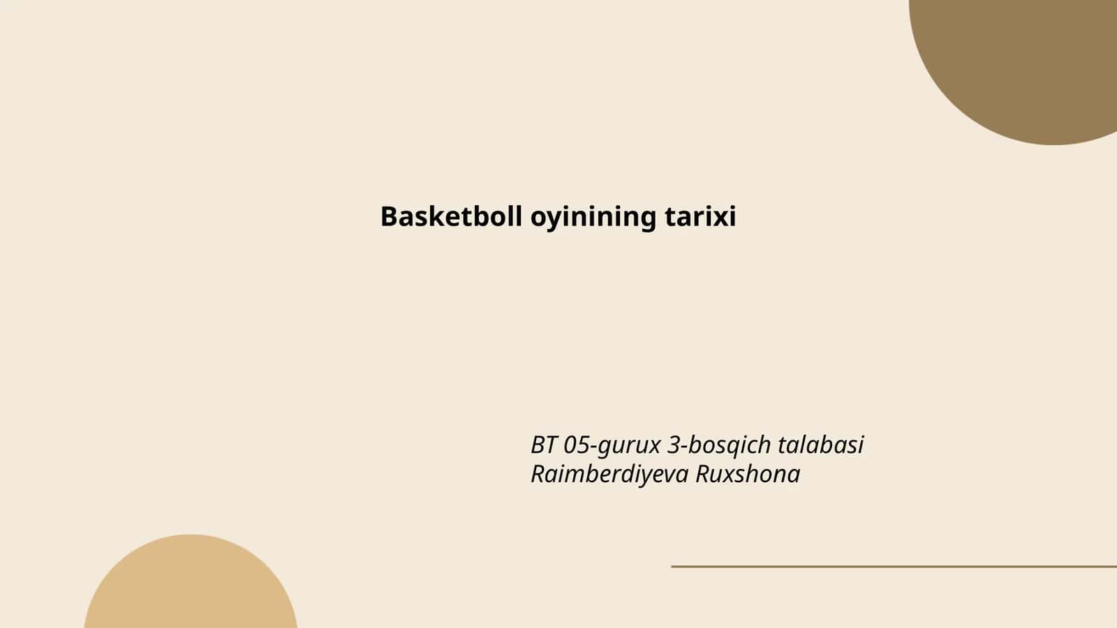 Basketboll oyinining tarixi
