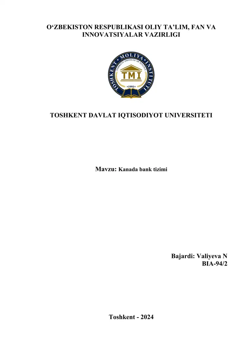 Kanada bank tizimi