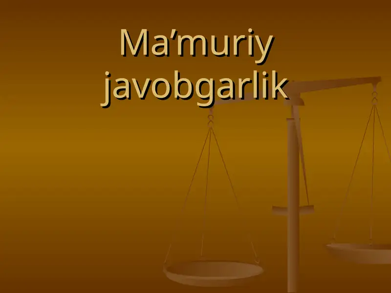 Ma'muriy javobgarlik to`g`risidagi qonun hujjatlari