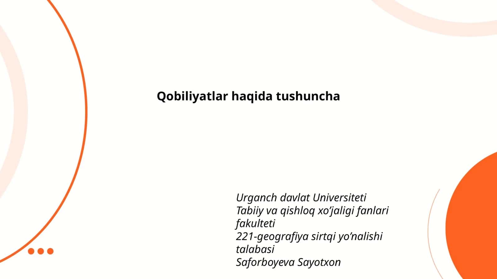 Qobiliyatlar haqida tushuncha