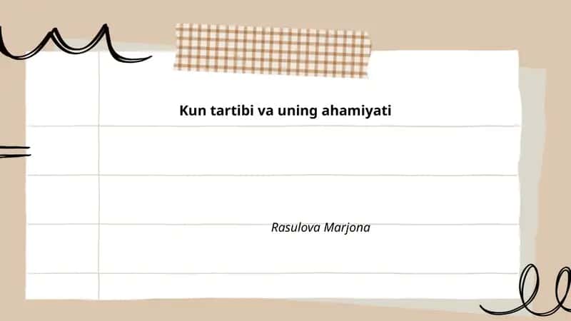Kun tartibi va uning ahamiyati