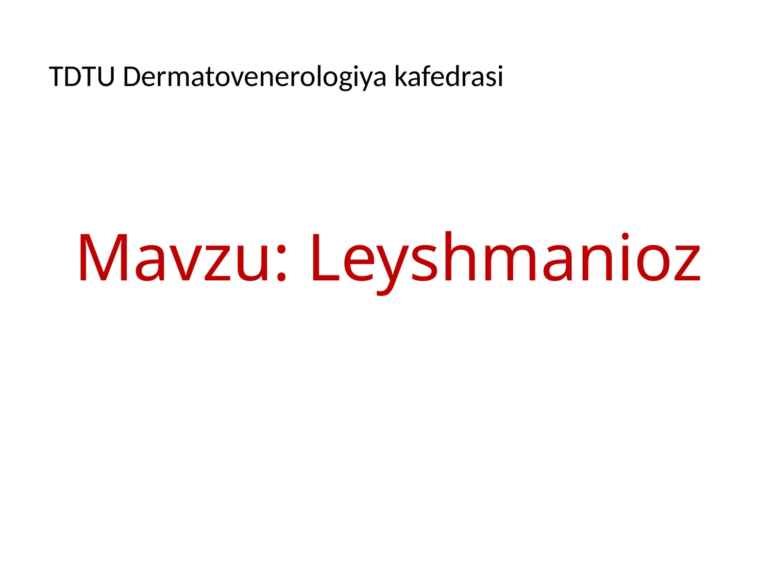 Leyshmanioz