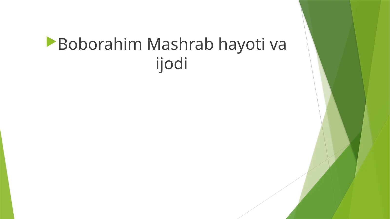 Boborahim Mashrab hayotivaijodi