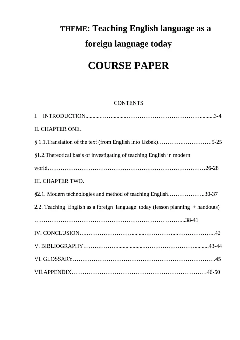 Teaching English language as a foreign language today