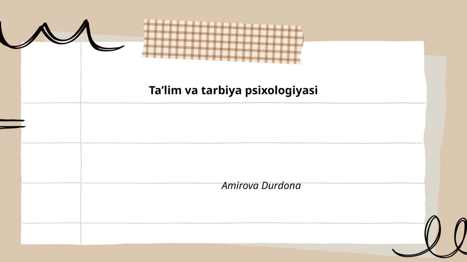 Ta'lim va tarbiya psixologiyasi