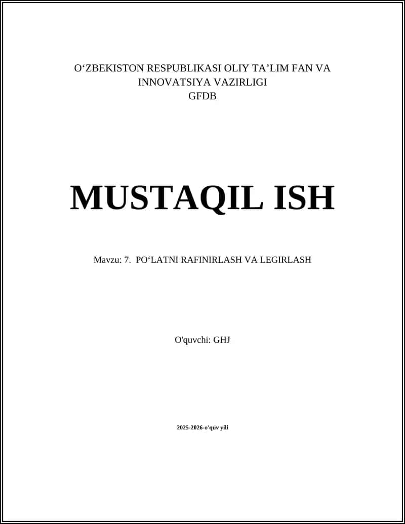 Po‘latni rafinirlash va legirlash