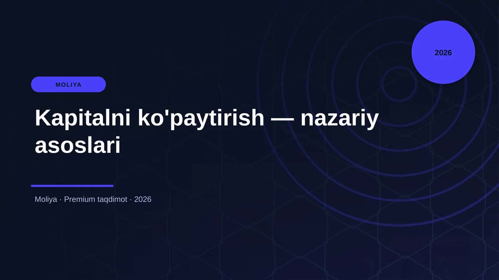 Kapitalni ko'paytirish — nazariy asoslari