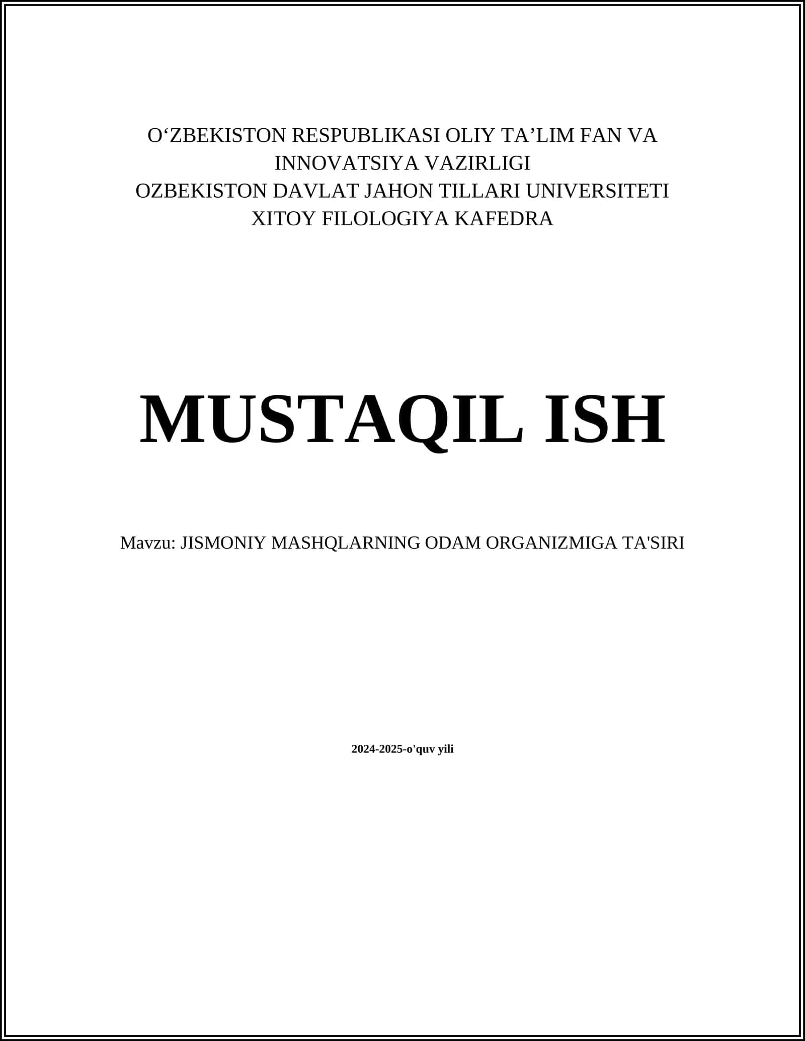 Jismoniy mashqlar va yurak-tomir tizimi