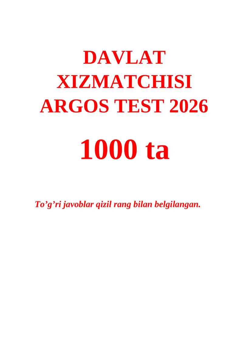 ARGOS TEST 2026