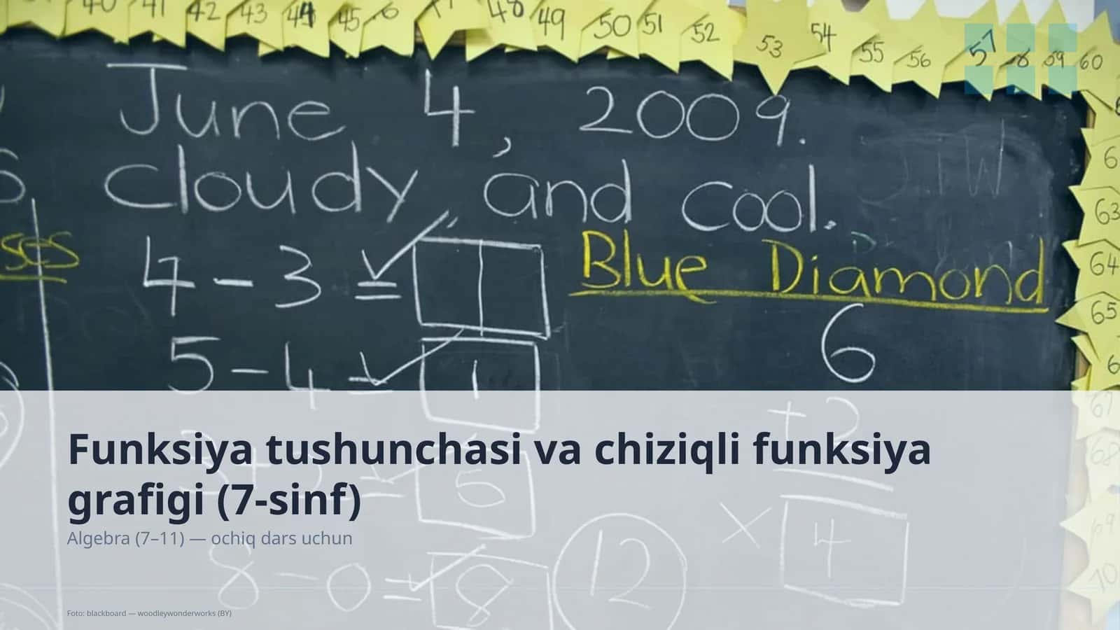 Funksiya tushunchasi va chiziqli funksiya grafigi (7-sinf)