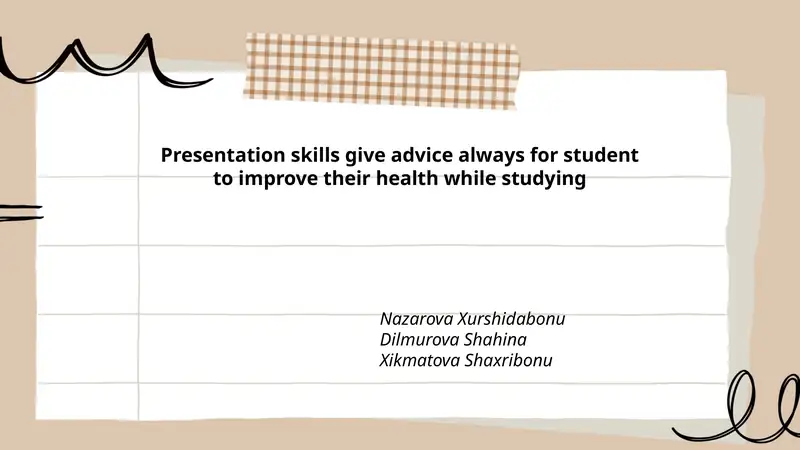 Presentation Skills for Student Health Improvement