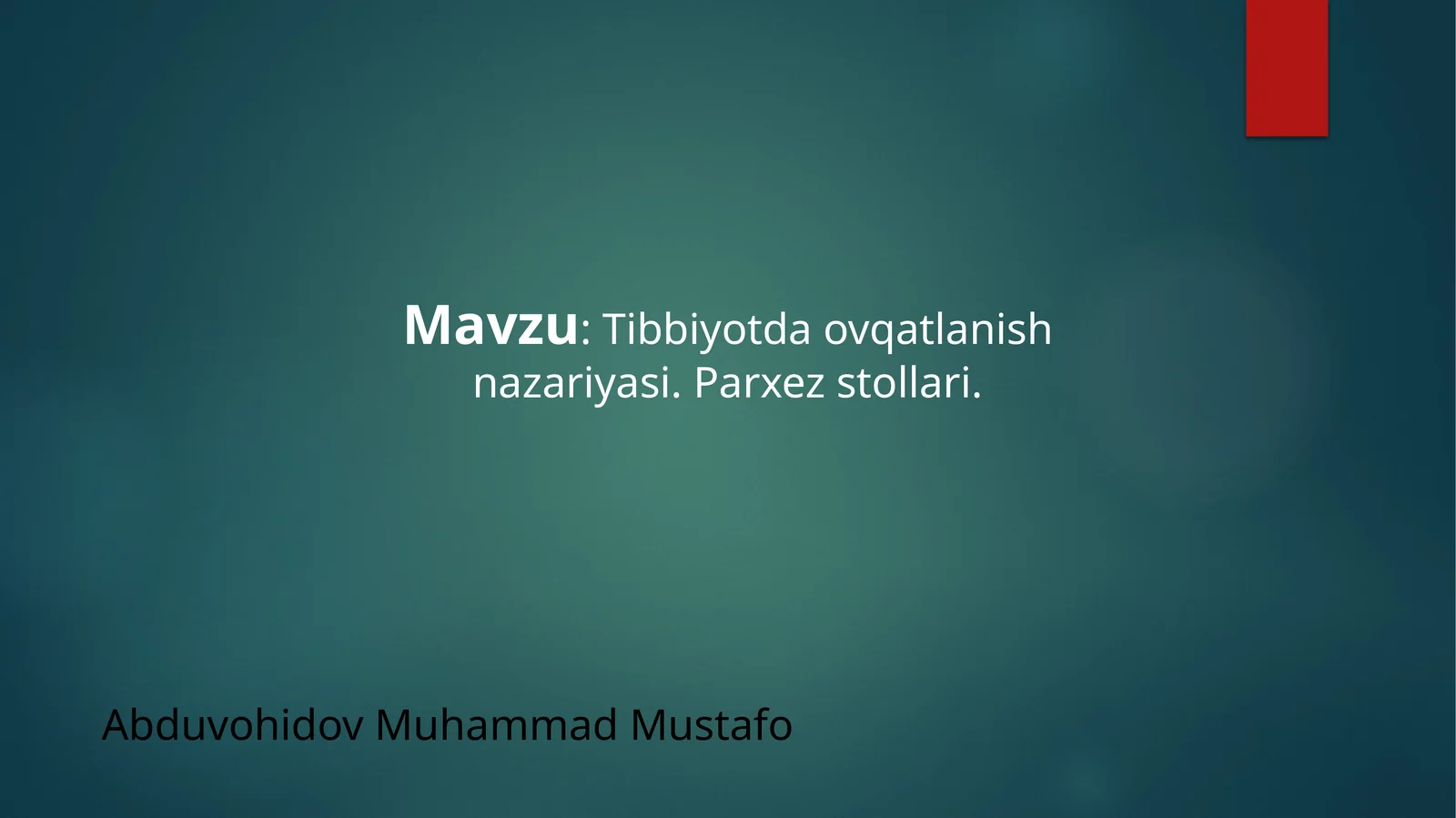 Tibbiyotda ovqatlanish nazariyasi. Parxez stollari