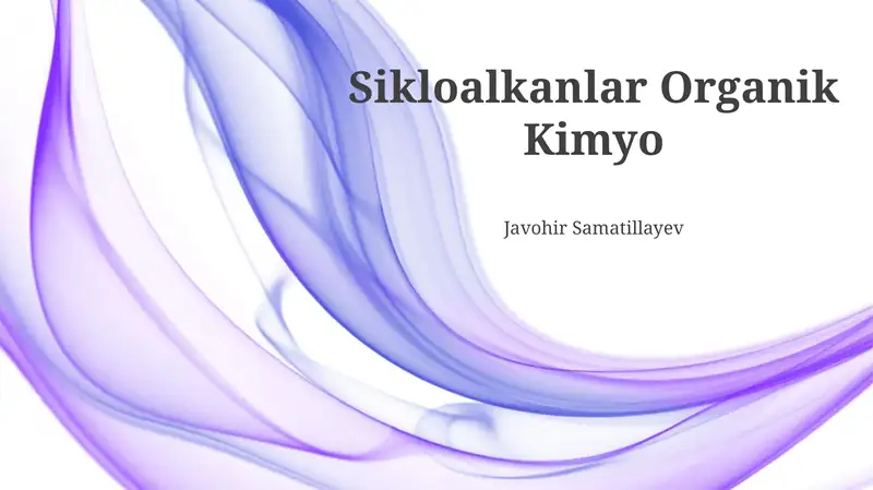 Sikloalkanlar Organik Kimyo