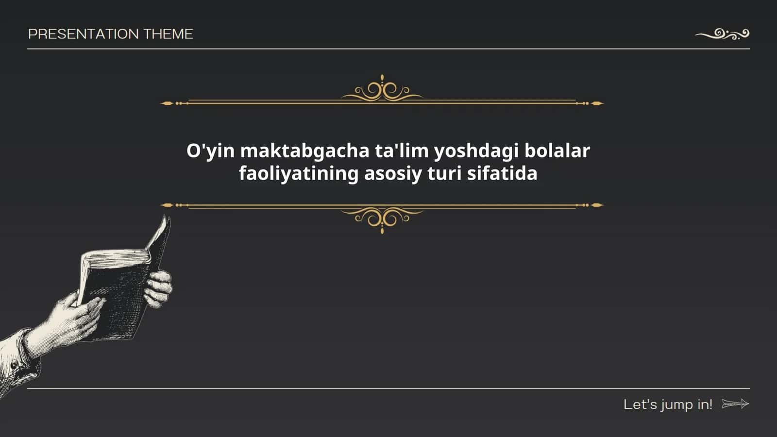 O'yin maktabgacha ta'lim yoshdagi bolalar faoliyatining asosiy turi sifatida