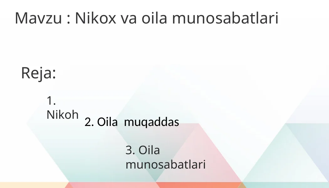 Nikox va oila munosabatlari