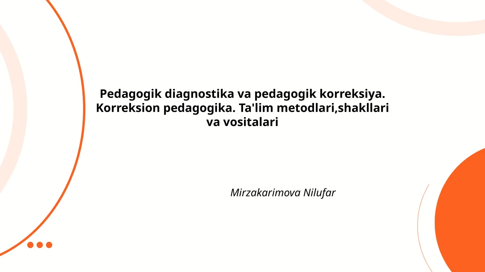 Pedagogik diagnostika va pedagogik korreksiya